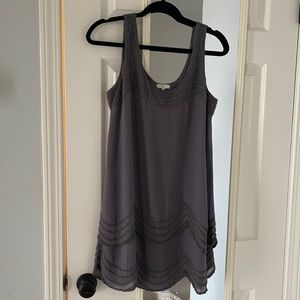 Stunning silver and gray beaded cocktail dress from Joie.